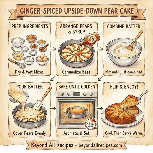 Ginger-Spiced Upside-Down Pear Cake instructions