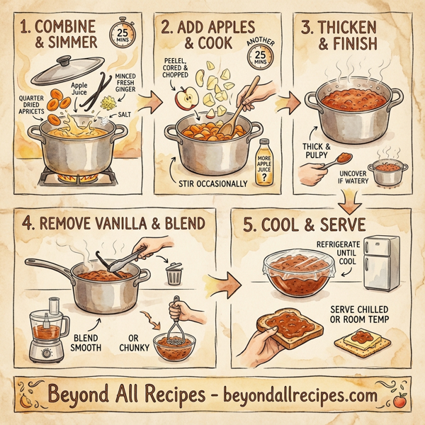 Ginger-Vanilla Apricot Apple Chutney instructions
