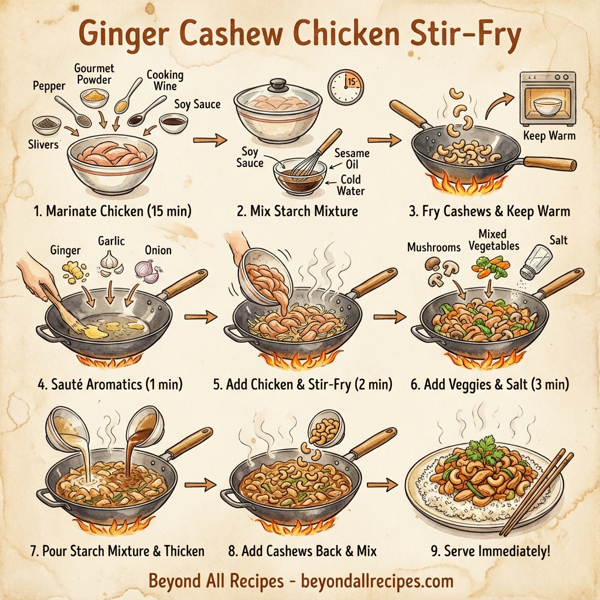Ginger Cashew Chicken Stir-Fry instructions
