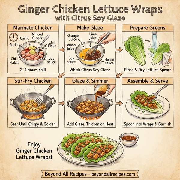 Ginger Chicken Lettuce Wraps with Citrus Soy Glaze instructions