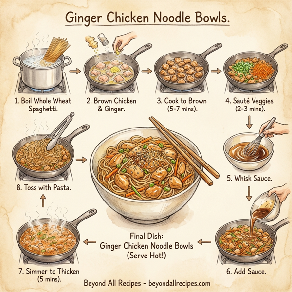 Ginger Chicken Noodle Bowls instructions