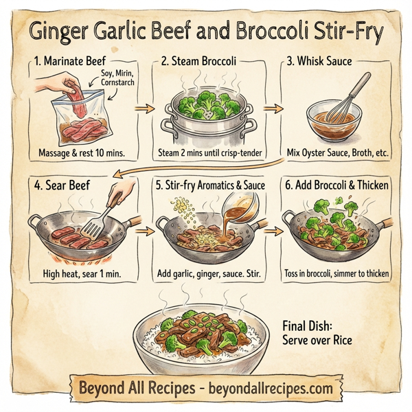 Ginger Garlic Beef and Broccoli Stir-Fry instructions