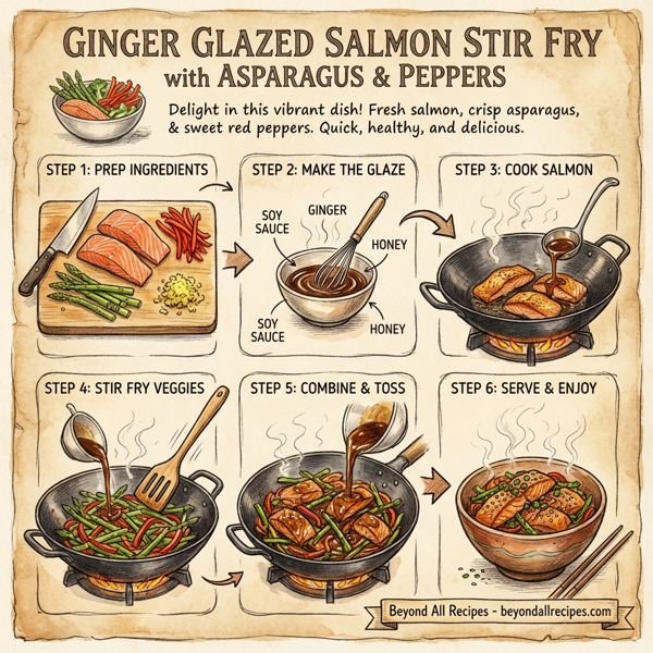 Ginger Glazed Salmon Stir Fry with Asparagus & Peppers instructions