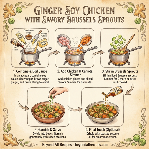 Ginger Soy Chicken with Savory Brussels Sprouts instructions