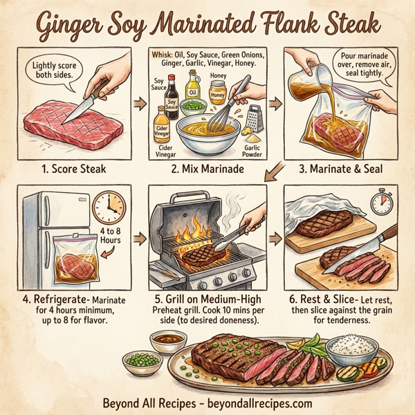 Ginger Soy Marinated Flank Steak instructions