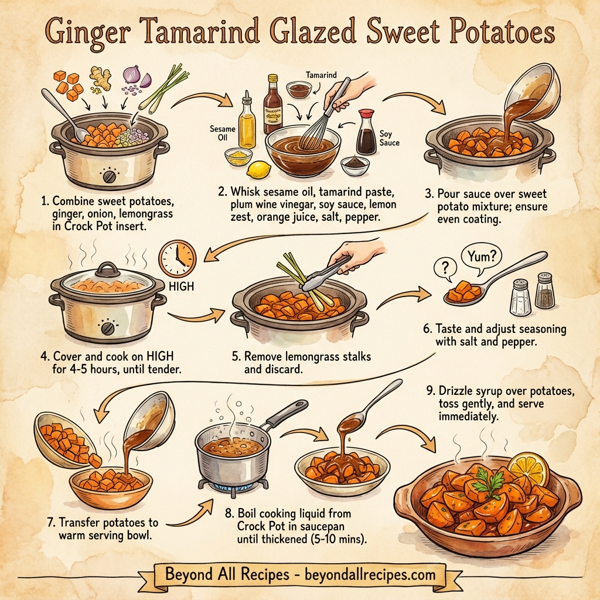 Ginger Tamarind Glazed Sweet Potatoes instructions
