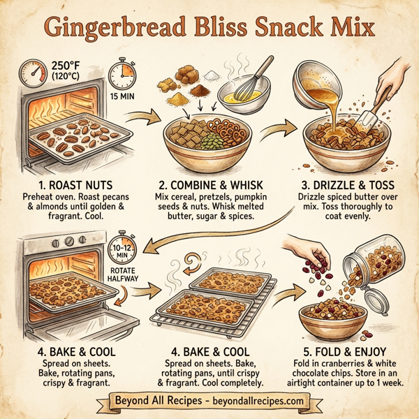 Gingerbread Bliss Snack Mix instructions