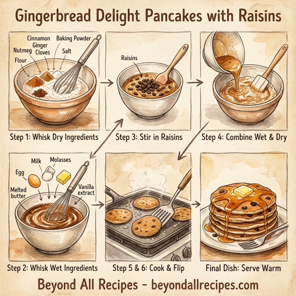 Gingerbread Delight Pancakes with Raisins instructions