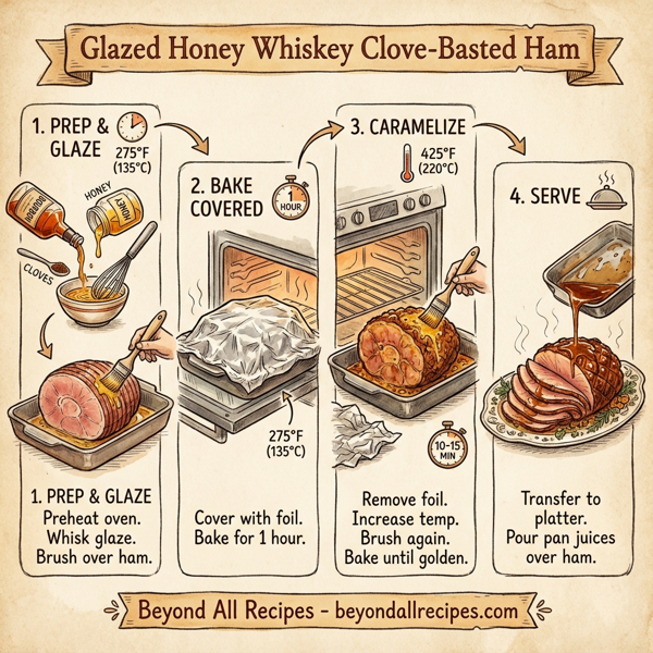 Glazed Honey Whiskey Clove-Basted Ham instructions