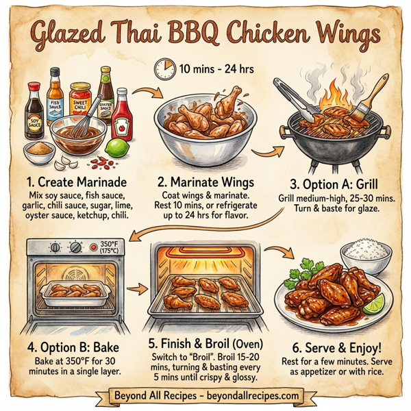 Glazed Thai BBQ Chicken Wings instructions