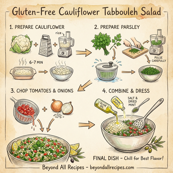 Gluten-Free Cauliflower Tabbouleh Salad instructions