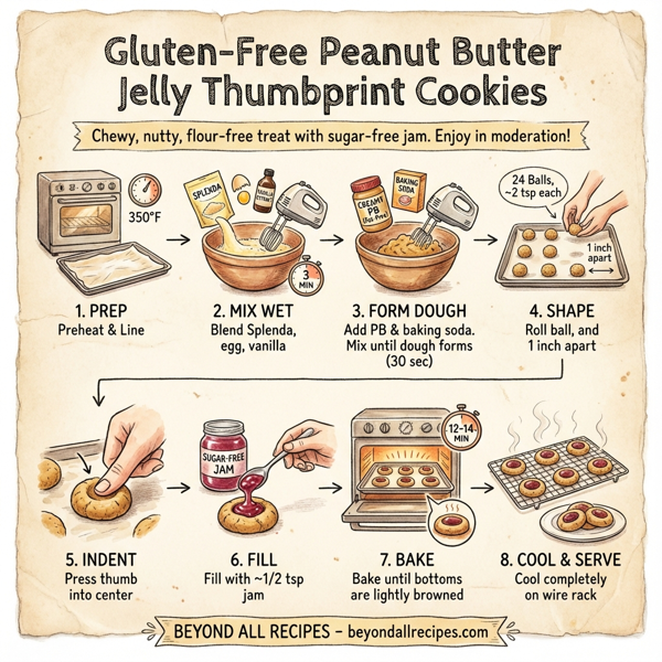 Gluten-Free Peanut Butter Jelly Thumbprint Cookies instructions