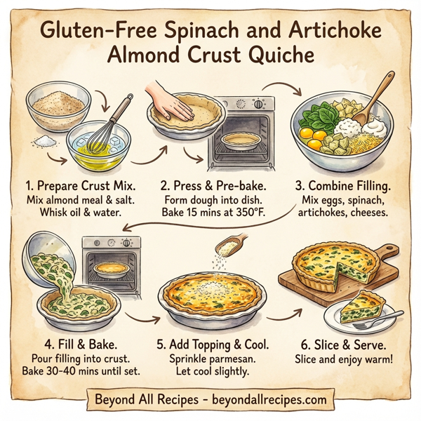 Gluten-Free Spinach and Artichoke Almond Crust Quiche instructions