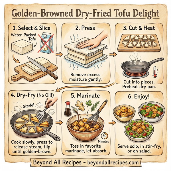 Golden-Browned Dry-Fried Tofu Delight instructions