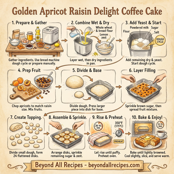 Golden Apricot Raisin Delight Coffee Cake instructions