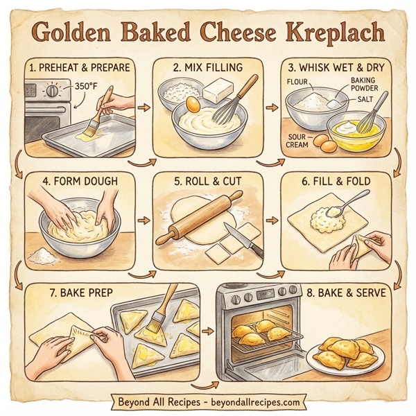 Golden Baked Cheese Kreplach instructions