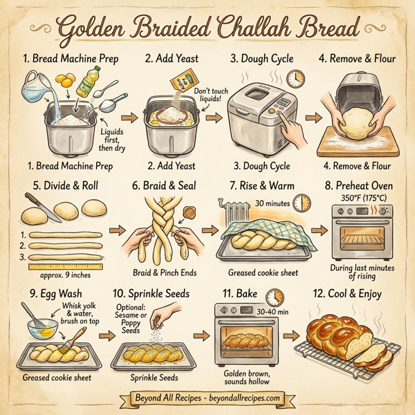 Golden Braided Challah Bread instructions
