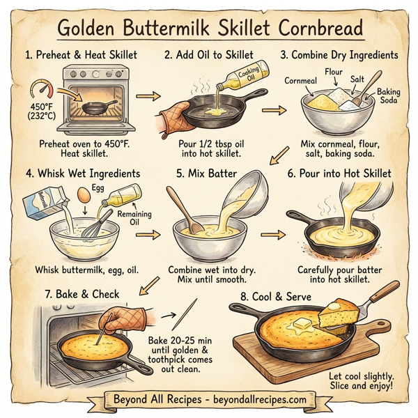 Golden Buttermilk Skillet Cornbread instructions