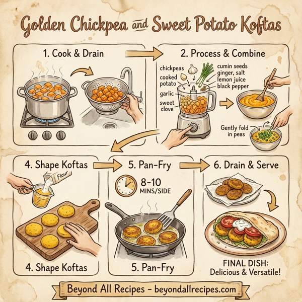 Golden Chickpea and Sweet Potato Koftas instructions