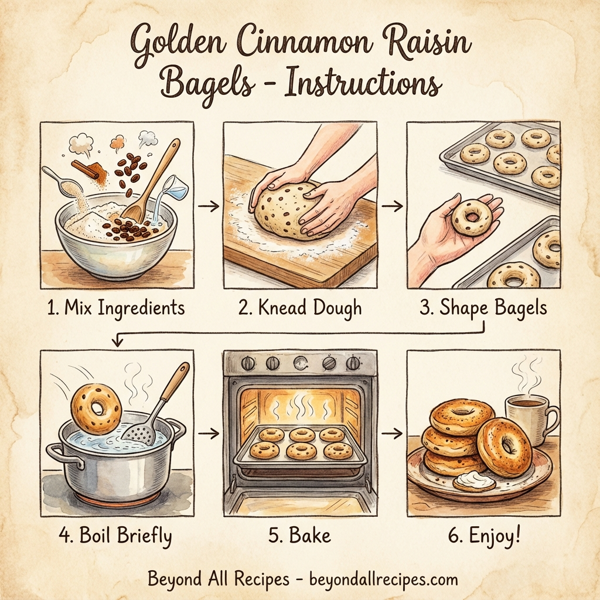 Golden Cinnamon Raisin Bagels instructions