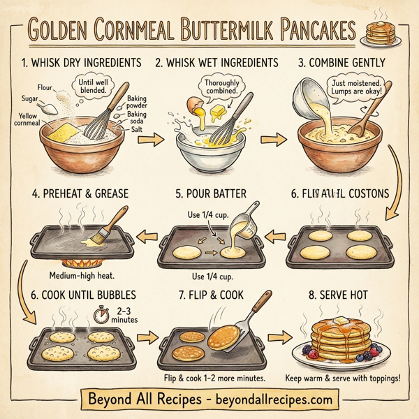 Golden Cornmeal Buttermilk Pancakes instructions