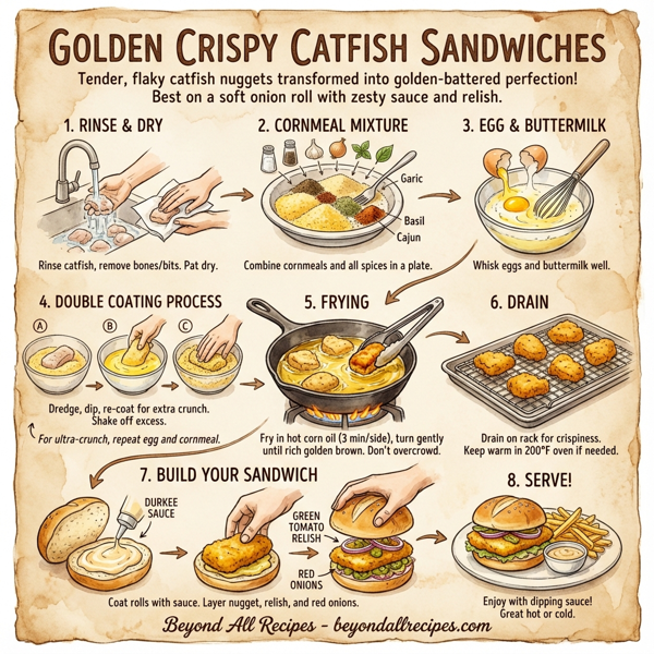 Golden Crispy Catfish Sandwiches instructions