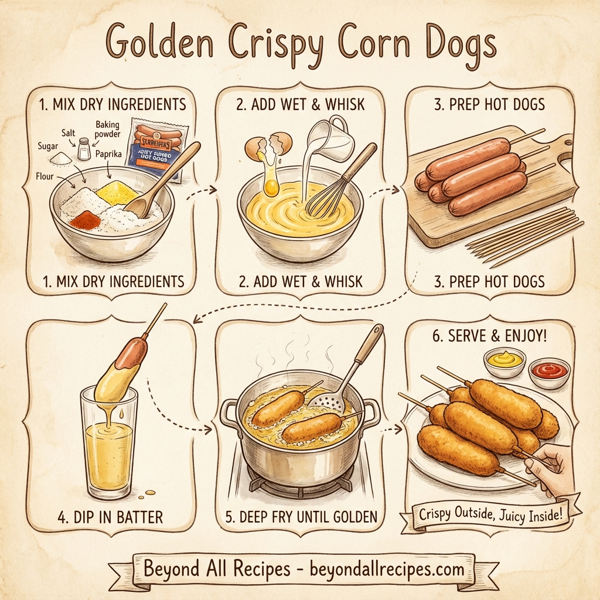 Golden Crispy Corn Dogs instructions