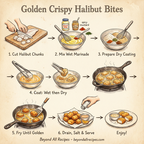 Golden Crispy Halibut Bites instructions