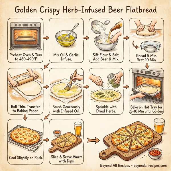 Golden Crispy Herb-Infused Beer Flatbread instructions