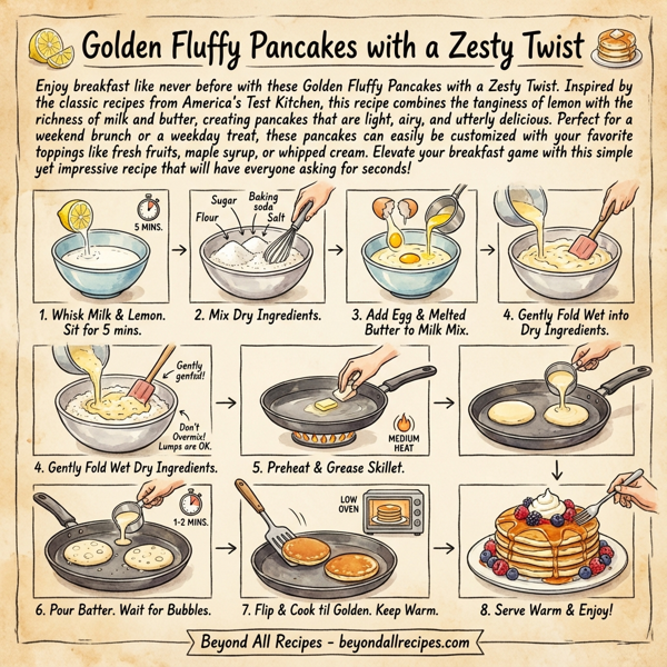 Golden Fluffy Pancakes with a Zesty Twist instructions