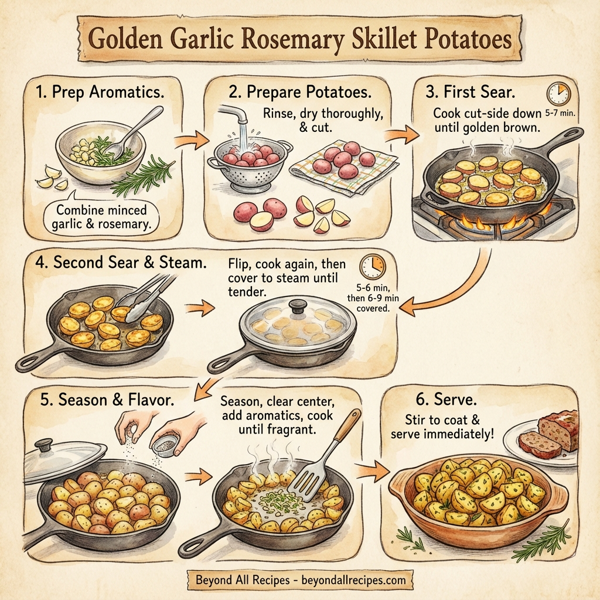 Golden Garlic Rosemary Skillet Potatoes instructions