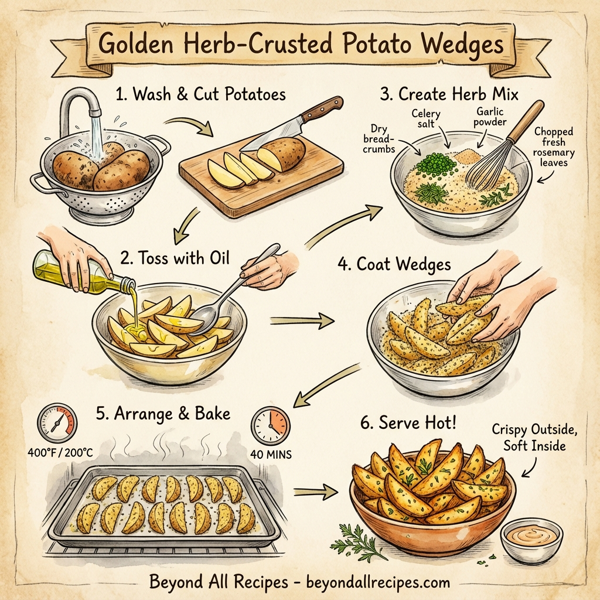 Golden Herb-Crusted Potato Wedges instructions