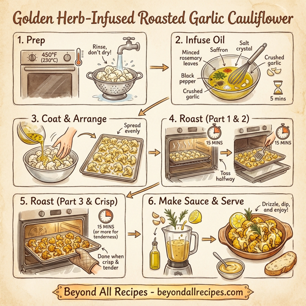 Golden Herb-Infused Roasted Garlic Cauliflower instructions