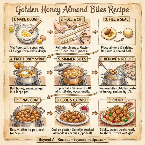 Golden Honey Almond Bites instructions