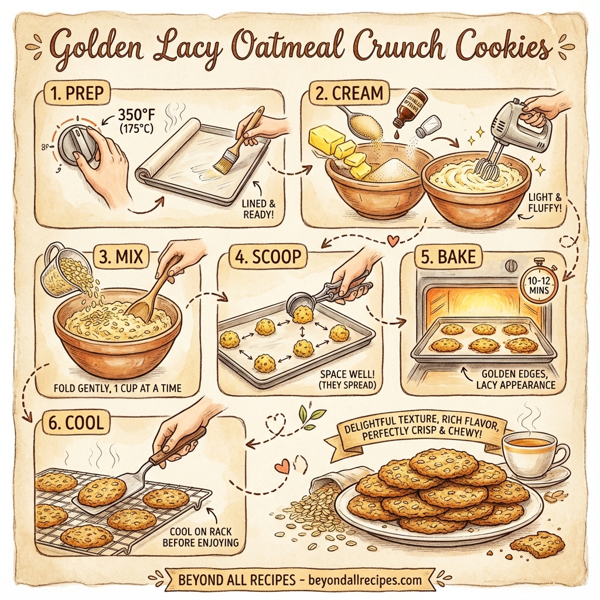 Golden Lacy Oatmeal Crunch Cookies instructions