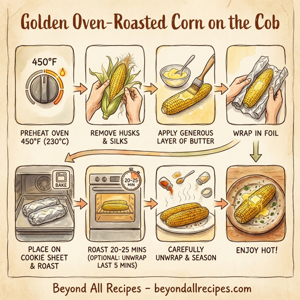 Golden Oven-Roasted Corn on the Cob instructions