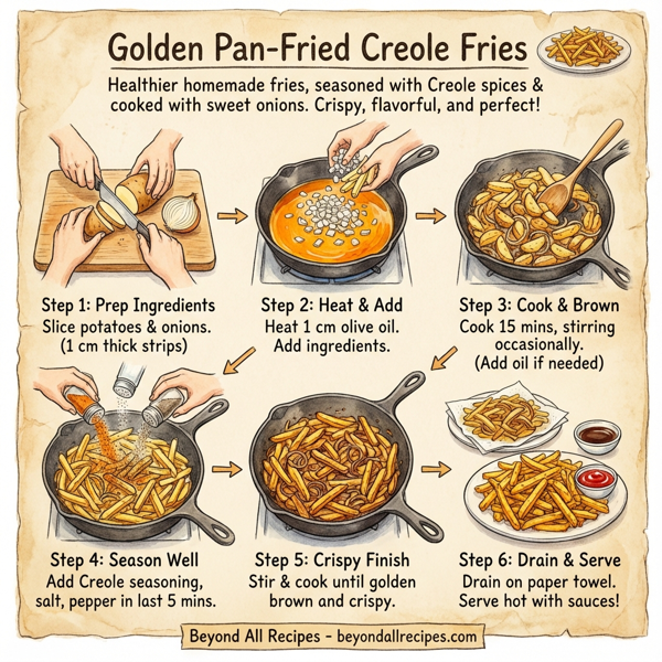Golden Pan-Fried Creole Fries instructions