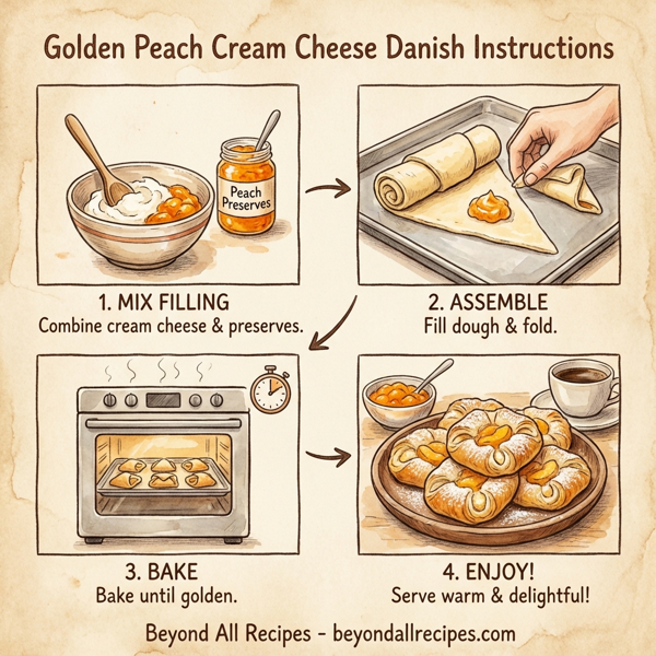 Golden Peach Cream Cheese Danish instructions