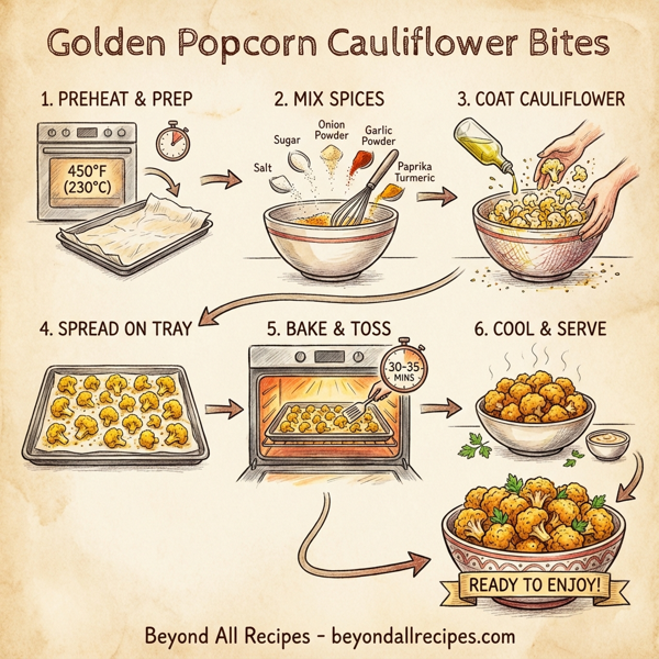 Golden Popcorn Cauliflower Bites instructions