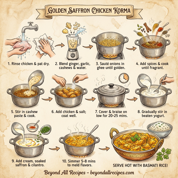 Golden Saffron Chicken Korma instructions