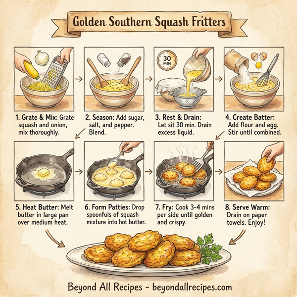 Golden Southern Squash Fritters instructions