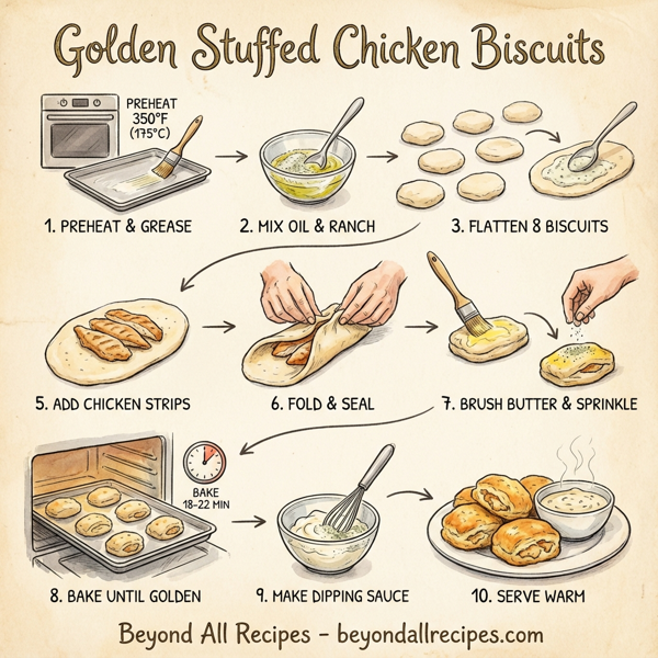 Golden Stuffed Chicken Biscuits instructions