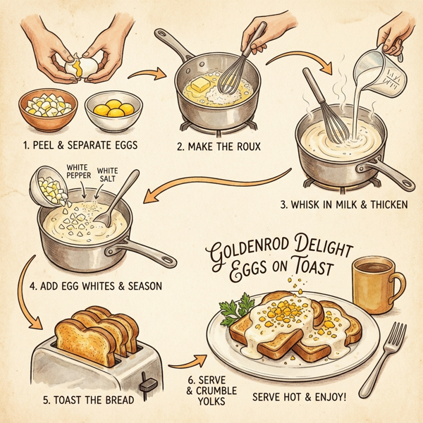 Goldenrod Delight Eggs on Toast instructions