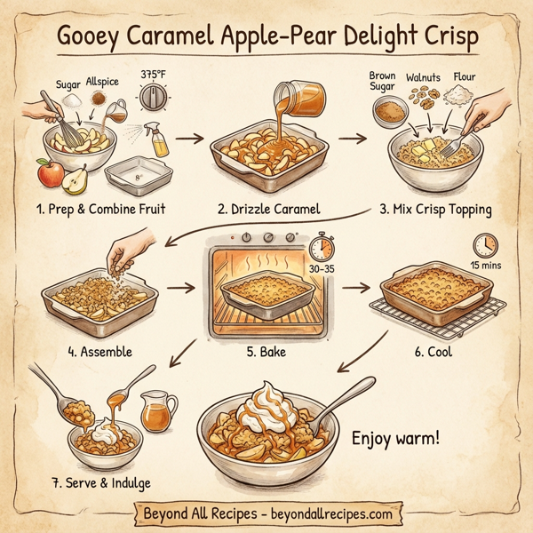 Gooey Caramel Apple-Pear Delight Crisp instructions