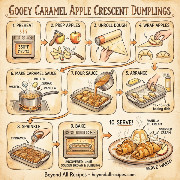 Gooey Caramel Apple Crescent Dumplings instructions