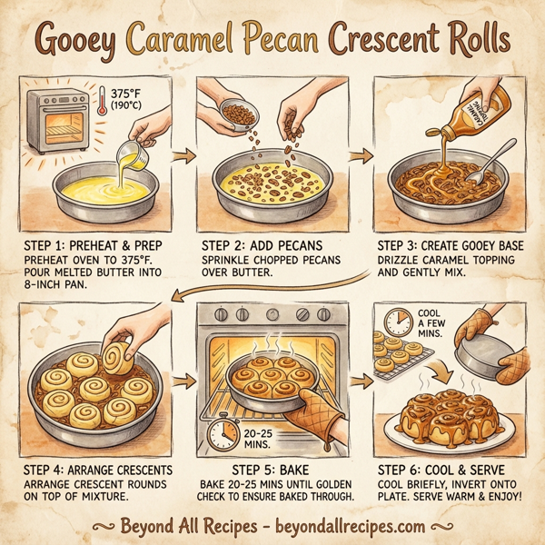 Gooey Caramel Pecan Crescent Rolls instructions