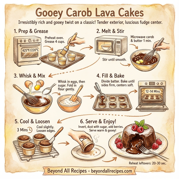 Gooey Carob Lava Cakes instructions