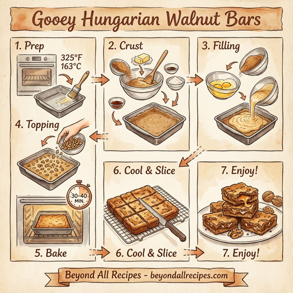 Gooey Hungarian Walnut Bars instructions