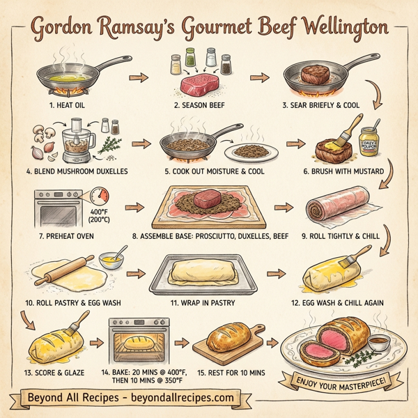 Gordon Ramsay's Gourmet Beef Wellington instructions