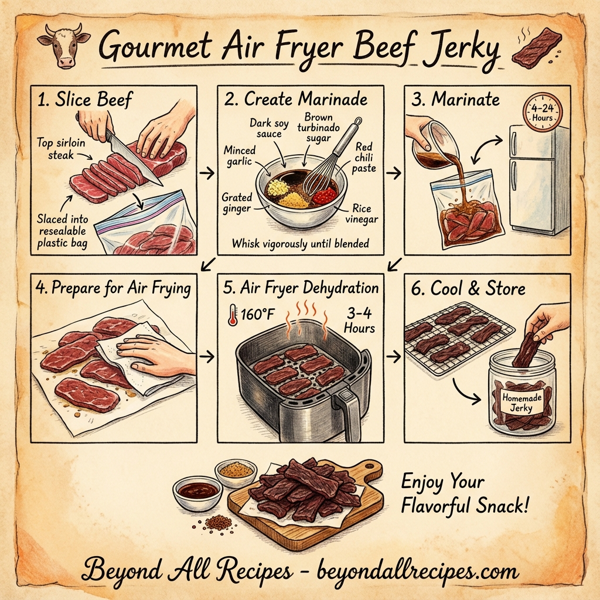 Gourmet Air Fryer Beef Jerky instructions